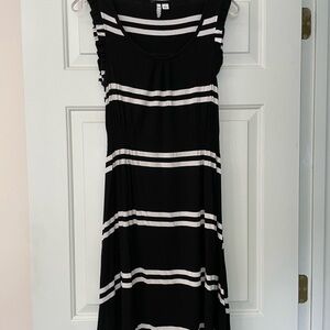 Elle Black and White Ruffled Tiered Sundress